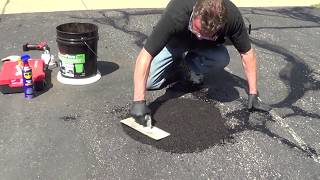 Driveway Pothole Repair  Asphalt Patch  Trowel Pave [upl. by Marge]