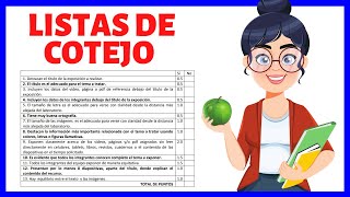 ¿Qué son las LISTAS DE COTEJO y cómo se hacen Con ejemplos👩‍🏫 [upl. by Ludvig]