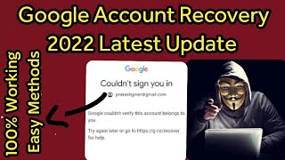 Google Couldnt Verify This Account Belongs To You 100 Solution  How Do I Recover My Gmail Account [upl. by Sullivan]