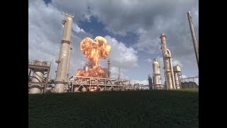 Animation of April 26 2018 Explosion and Fire at the Husky Energy Refinery in Superior Wisconsin [upl. by Ki170]