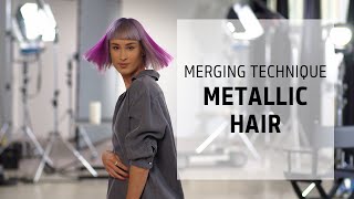 Metallic Hair Color Merging Technique  Lets Play Elumen Series  Goldwell Education Plus [upl. by Mackoff726]