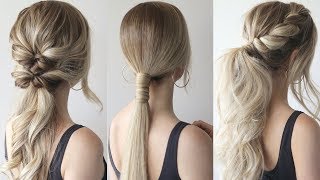 HOW TO EASY PONYTAILS  Perfect Prom Hairstyles [upl. by Lehet]