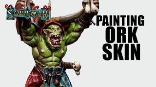 How to paint Ork Skin for Warhammer Tutorial  Orruk Warclans NO CONTRAST [upl. by Sandeep]