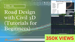 Road Design with Autodesk AutoCAD Civil 3D  Tutorial for Beginners [upl. by Krefetz]