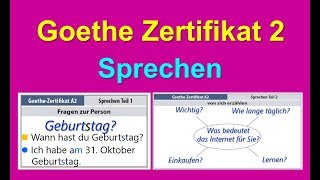 Goethe Zertifikat A2 Sprechen  German Speaking Exam A2 [upl. by Aigroeg]