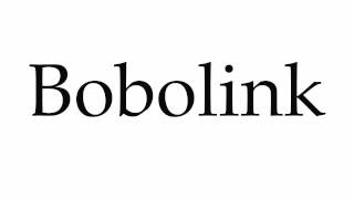 How to Pronounce Bobolink [upl. by Cohn]