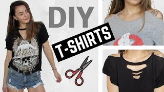 DIY Distressed Cut Out TShirts ✂️  Owlipop [upl. by Erfert]