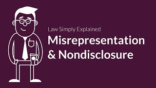 Misrepresentation and Nondisclosure  Contracts  Defenses amp Excuses [upl. by Ravilob629]