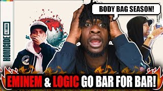 Eminem amp Logic Go Bar For Bar  Logic ft Eminem  Homicide REACTION [upl. by Page]