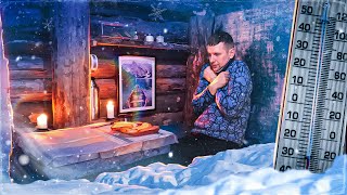 I HID in a FOREST DUGOUT from EXTREME FROST 256 F 32 С to SURVIVE Bushcraft [upl. by Atiekal31]