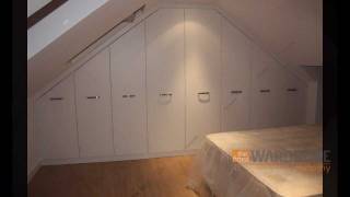 Fitted Wardrobes Sloping Loft Room White Slab [upl. by Aikat]