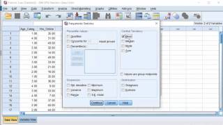 SPSS  Mean Median Mode Standard Deviation amp Range [upl. by Acinomad]