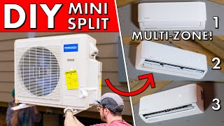 DIY MULTIZONE Ductless MINI SPLIT Installation in New Construction [upl. by Pollak]