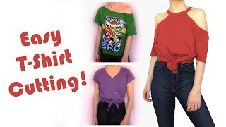 DIY TShirt Cutting Easy Alterations  No Sewing No Glue [upl. by Abshier]