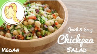 Quick and Easy Chickpea Salad Vegan [upl. by Yerbua238]