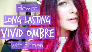 How I Get Long Lasting Vivid PinkRed Ombre on Dark Hair with Elumen amp Olaplex [upl. by Yerak]