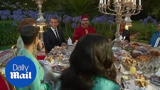 Macron meets for dinner with King Mohammed VI in Morocco  Daily Mail [upl. by Sanalda]