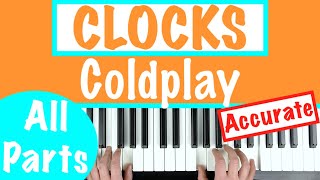 How to play CLOCKS  Coldplay Piano Chords Tutorial [upl. by Arezzini440]