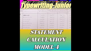 TypewritingJunior📄Statement CalculationModel 4 [upl. by Keri]