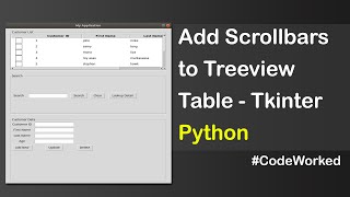 Add Scrollbars to Treeview Table Tkiner  Python scroll tkinter tutorial [upl. by Spoor]