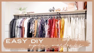 EASY DIY OPEN WARDROBE  HOW TO ON A BUDGET [upl. by Holt]