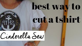 Best way to cut a tshirt  Cut off collar and make sleeves shorter  Easy tshirt DIY cutting [upl. by Vary]