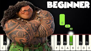 Youre Welcome  Moana  BEGINNER PIANO TUTORIAL  SHEET MUSIC by Betacustic [upl. by Marigolda246]