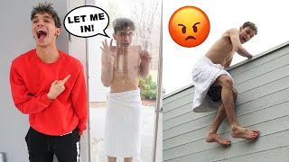 LOCKED OUT PRANK ON TWIN BROTHER [upl. by Acinomaj]