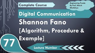 1 Shannon Fano Encoding Algorithm Procedure amp Example Explained in Digital Communication [upl. by Arretahs263]