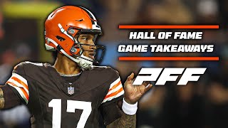 Hall of Fame Game takeaways  PFF [upl. by Idnaj139]