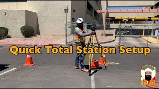 Surveying Quick Total Station Setup [upl. by Amorete]