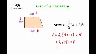 Area of a Trapezium  Corbettmaths [upl. by Jasisa]