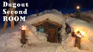 ALEX WILD dugout life Im building a Second ROOM made a ROOF WARM inside Log Cabin PART 19 [upl. by Terpstra502]