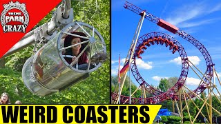 10 WEIRD and Unusual Roller Coasters [upl. by Zysk]