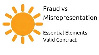 Fraud vs Misrepresentation  Other Essential Elements of a Valid Contract  CA CPT  CS amp CMA [upl. by Etnauq457]