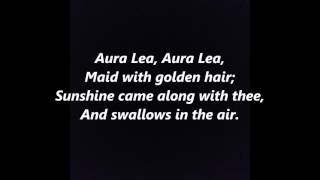 AURA LEA AURA LEE words lyrics text like ELVIS Presleys Love Me Tender Laura sing along folk song [upl. by Florencia]