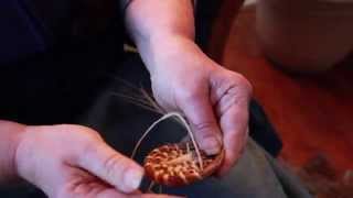 Pine Needle Basket Demonstration [upl. by Akilegna]