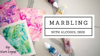 How to Marble with ALCOHOL INKS easy DIY [upl. by Nnylaj973]