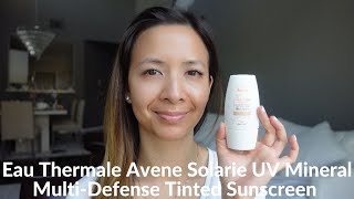 Eau Thermale Avene Solarie UV Mineral Multi Defense Tinted Sunscreen Wear Test  Tiana Le [upl. by Castara]