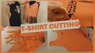 🧡 How to ✂️ Cut your 👕 Shirt in Cool Ways DIY Fashion [upl. by Kal]