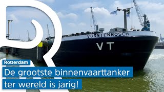 De grootste binnenvaarttanker ter wereld ligt in de Rotterdamse haven [upl. by Aicnarf855]