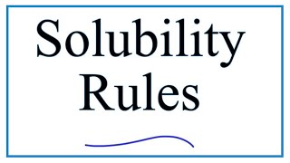 Solubility Rules Explanation amp Practice [upl. by Jael651]